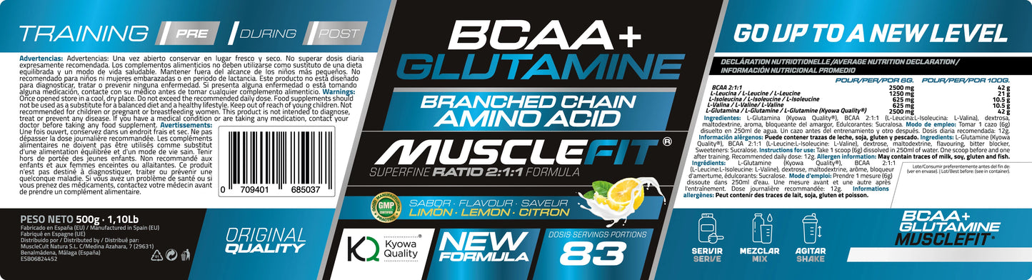 Glutamina + BCAAs - MuscleFit │500g│
