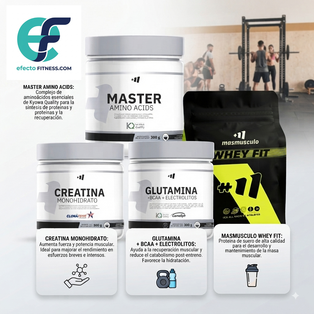 Pack - Creatina 300g + Master Amino 300g + (Glutamina + BCAA + Electrolitos 300g)  +Proteína Whey Fit 2kg (Copia)