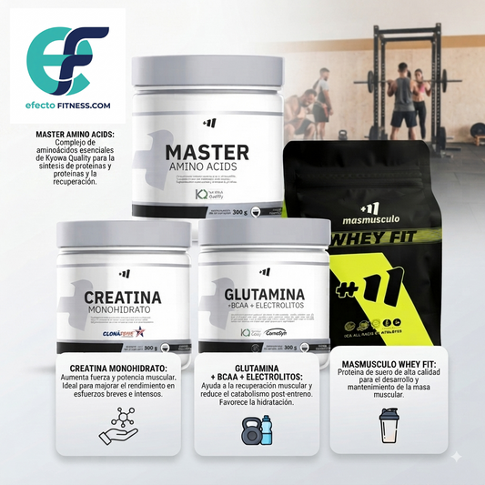 Pack - Creatina 300g + Master Amino 300g + (Glutamina + BCAA + Electrolitos 300g)  +Proteína Whey Fit 2kg (Copia)