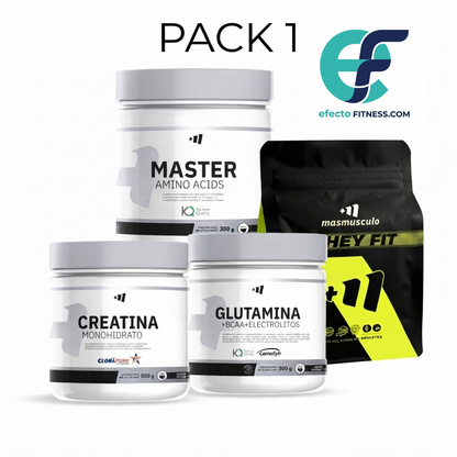 Pack - Creatina 300g + Master Amino 300g + (Glutamina + BCAA + Electrolitos 300g)  +Proteína Whey Fit 2kg (Copia)