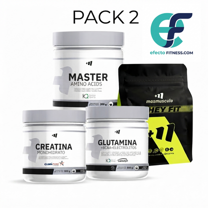 Pack - Creatina 300g + Master Amino 300g + (Glutamina + BCAA + Electrolitos 300g)  +Proteína Whey Fit 2kg (Copia)