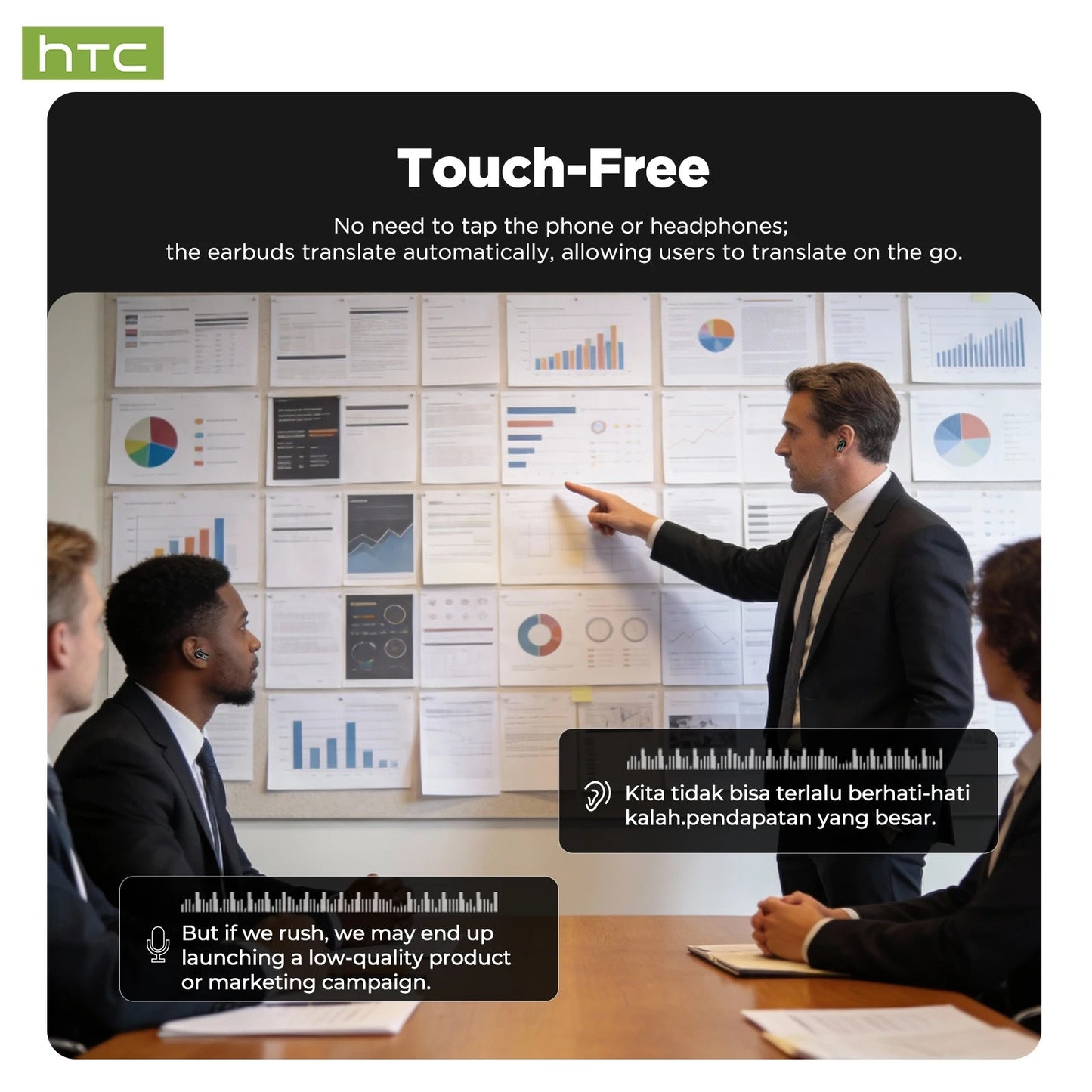 HTC NE75, Audífonos con Traducción Inteligente por IA