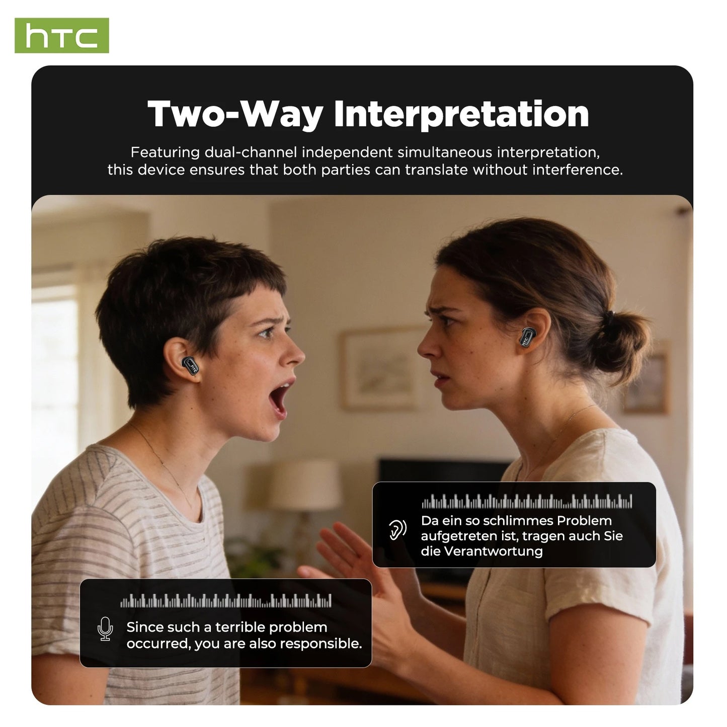 HTC NE75, Audífonos con Traducción Inteligente por IA