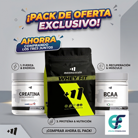 Pack - Creatina 300g + (Glutamina + BCAA) 300g + Proteína Whey Fit 2kg