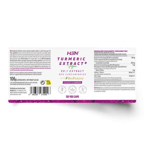 Extracto de cúrcuma (50:1) 650mg + BioPerine®